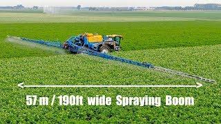 Spraying Tulips and Potatoes | 57m/190ft wide spraying boom | Delvano Euro-Trac | Franzen landbouw