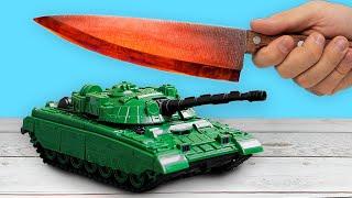 Experiment: Glowing 1000 degree Knife VS Tank!