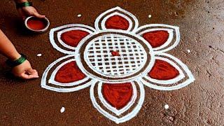 Aadi 1 simple padi kolam|5*3 aadivelli special kolam|aadiperukku poo kolam|Super rangoli