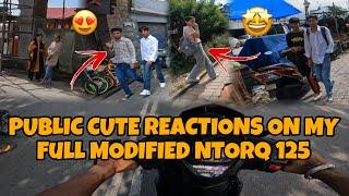 PUBLIC CUTE REACTIONS ON MY FULL MODIFIED NTORQ 125 ️ || RIDE WITH PANTHER ||