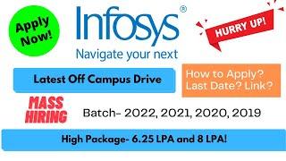 Infosys Off Campus Drive 2022/2021/2020/2019 Batch| High Salary 8 Lakhs Freshers| How to apply #jobs