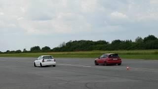 Honda civic eg h22 vs civic ek b18 Osijek street race 2017