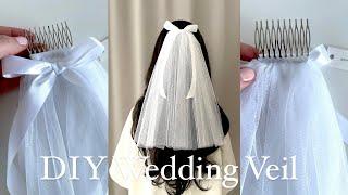 How to make Wedding Veil, Bridal Veil with Satin Bow DIY sewing tutorial, Bridal, Anita Benko Bridal