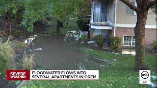 Orem resident says floodwater trapped him inside apartment, had to drain before escape