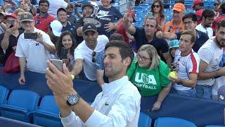 2018 Cincinnati:​ BEHIND THE SCENE #2: Novak Djokovic post-match celebration.