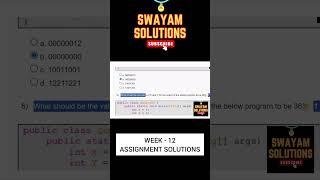 Programming in Java Week 12 Assignment Solutions | SWAYAM NPTEL | SUBSCRIBE