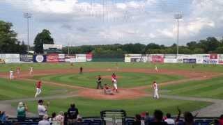 Matt Foat hits a grand slam, giving the Doubledays an 8-0 lead over the Spikes in the 7th inning