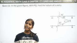 RS Aggarwal Math Class 9 Chapter 7 Lines and Angles Ex 7C Q 11 and 12 | RN Glory