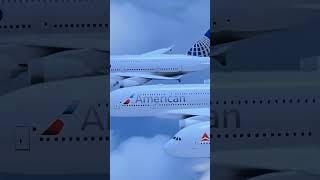 United, American and Delta with A380