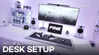 White & Black Desk Setup