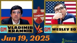 Wesley So vs Vladimir Kramnik | Titled Tuesday 2025 | Jun 19, 2025, Chess.com