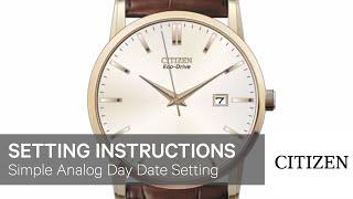 Citizen Watch Setting Instructions — Simple Analog Day Date Setting