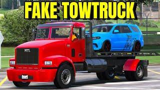 Stealing Cars As A Fake Tow Truck Driver In GTA 5 RP