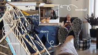 autumns end | building projects--roof raising, landscaping & gluten free sourdough....vlog 215