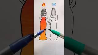 Hot VS Cold️ #colormixing #craft​ #art​ #drawing​ #satisfying​ #artandcraft