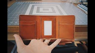 Making a HANDMADE Leather Trifold! - ASMR