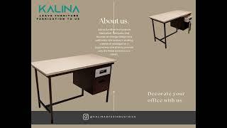 Steel office table with single drawer and storage