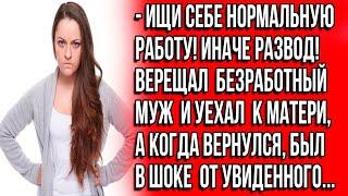 Найди себе нормальную работу, иначе развод! Верещал безработный муж и уехал к маме.