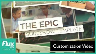 Epic Slideshow After Effects Template Customization tutorial video