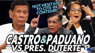 MAINIT si Paduano kay Duterte, Castro binanatan ng patong-patong na kaso ang dating Pangulo