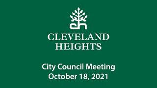 Cleveland Heights City Council October 18, 2021