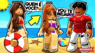 Fui com a MELHOR AMIGA da MINHA NAMORADA para PRAIA e ela TENTOU me BEIJAR... BROOKHAVEN RP Roblox