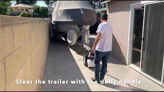 Moving a Trailered Boat with Parkit360 Powered Trailer Dolly