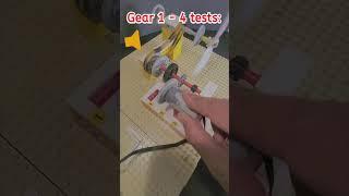 Lego Gear 1 - 4 Tests, great Sound and a Gearbox #lego #motor #speed #test #gear #gearbox