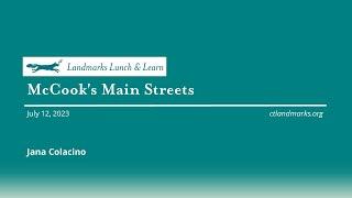 McCook's Main Streets | 2023 CT Landmarks Lunch & Learn