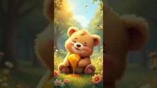 Fluffy Bear Enjoys a Honey Feast!   #bear #cute #funny #funnyvideo #shorts