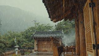 Relaxation on a Rainy Day: Rain Sounds beneath the Hanok's Daecheongmaru