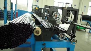 Fully automatic metal pipe and tube cutting machine with auto loading roller tables