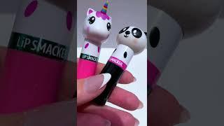 Cute lip balms from lip smackers lip balm chapstick collection cute beauty products haul #lipbalm