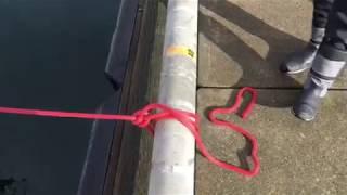 Tying recreational boat to bull rail