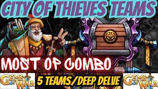 Gems of War City of Thieves Teams 2023 | 5 Teams Hi/MID/LOW for the City of Thieves Faction assault