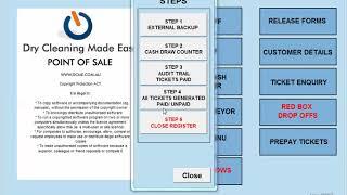 Cash Register in Dry Cleaning Made Easy Point of Sale Software