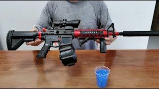 M4a1 Gel Blaster with Drum Unboxing 2023 -  Electric Splatter Ball Toy Gun