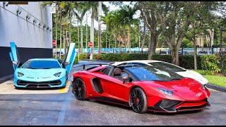 Lamborghini PARADISE - Aventador SVJ, SV, S - LOUD SOUND at Lamborghini Miami