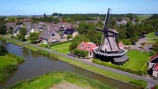 Windmill: De Onderneming, Witmarsum, Friesland, The Netherlands..  by Drone