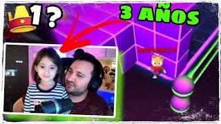 Mi hija de 3 AÑOS intenta GANAR su PRIMERA CORONA en STUMBLE GUYS