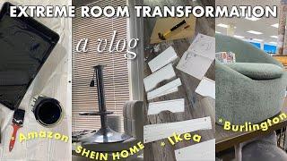 EXTREME ROOM TRANSFORMATION | ACCENT WALL + SHEIN HOME | IKEA VANITY HACK & LOTS MORE