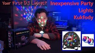 Inexpensive Party Lights, maybe your first DJ Lights.  Kukfody lights found on Amazon. Super Cheap!