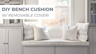 Easy DIY Bench Cushion with Removable Cover