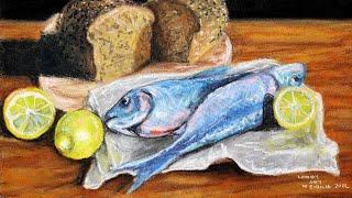 Soft Pastel Tips! Still Life with Fish {timelapse}