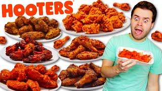 I Tried ALL The Wings From HOOTERS! Which Flavor Is The Best? - Full Menu Review!