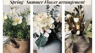 Faux floral arrangement for Spring & Summer / diy faux flower arrangement