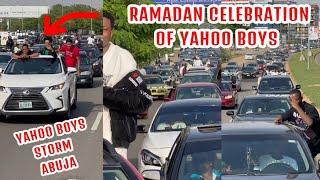 Abuja Yahoo Boys End Ramadan with Longest Car Convoy in Nigeria History