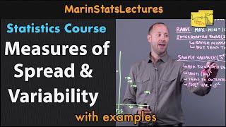 Measures of Spread & Variability: Range, Variance, SD, etc| Statistics Tutorial | MarinStatsLectures