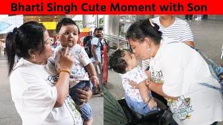 Bharti Singh Cute Moment with Son at Mumbai Airport | BiscootTv