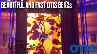 BEAUTIFUL and FAST Otis Gen2 Series 4 Traction elevators - The Shops at Crystals - Las Vegas, NV